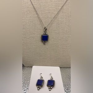 Lapis set necklace and earrings